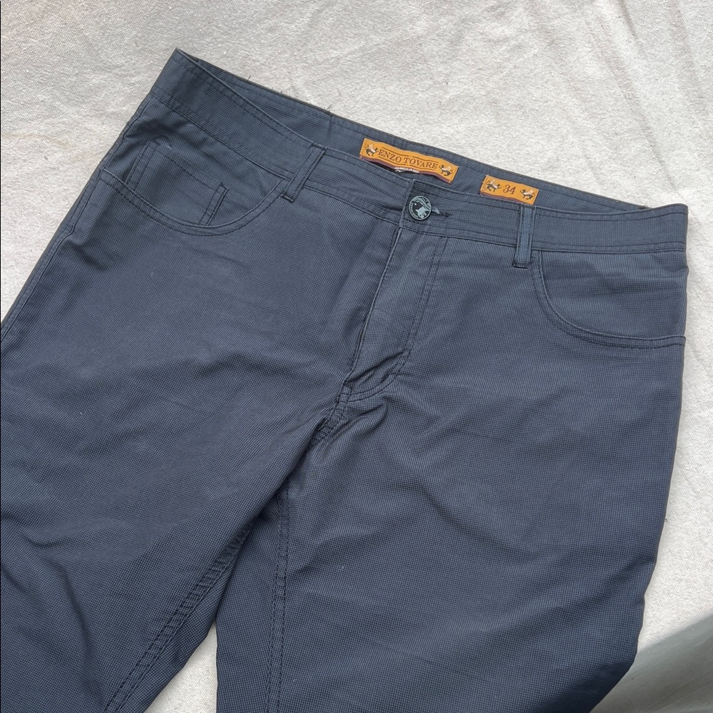 Men's Navy Chino Pants - Classic Straight Fit